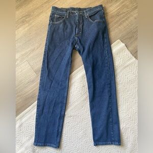Wrangler Work Classic Men's Dark Blue Jeans - Casual Straight Fit